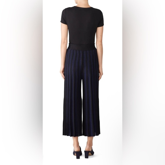 Derek Lam 10 Crosby 10 Sheer Midnight Wide Leg Pleated Cropped Pants- Size XS - Picture 2 of 9